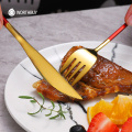 WORTHBUY Colorful Black Cutlery Set Stainless Steel Tableware Knife Spoon Fork Dinner Set For Restaurant Kitchen Dinnerware Set