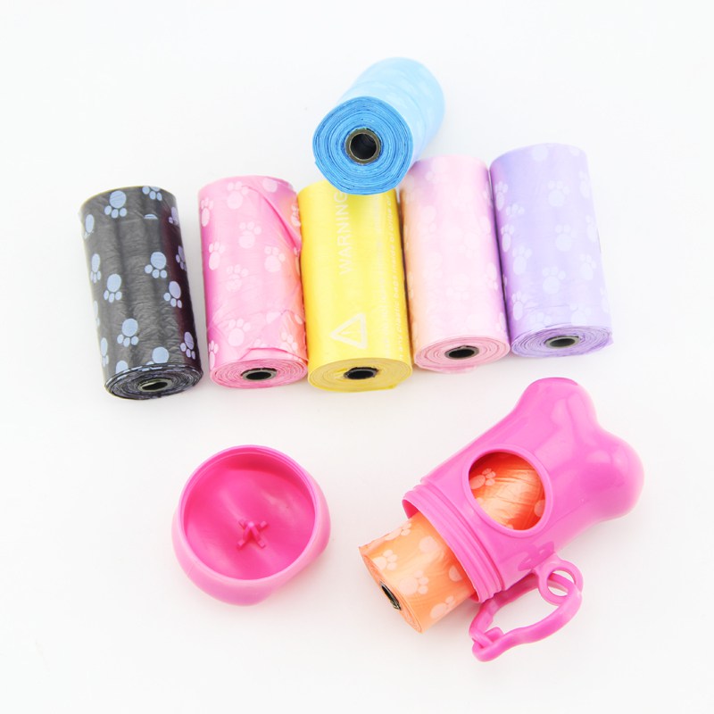 HOT Colors Plastic Bags Mini Pet Dogs Bags Dispenser Bone Box for Pet Waste Bags Portable Litter Box Pet Products