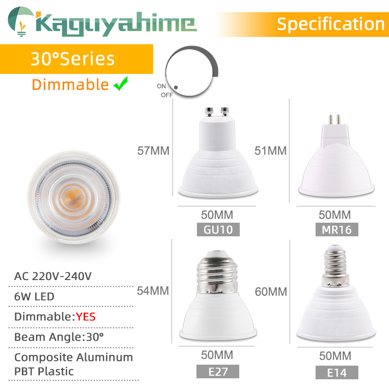 Kaguyahime 220V E27 MR16 GU10 LED Spotlight Bulb AC 240V Bombillas LED Lamp Spot Light SMD2835 Lampara High Bright Decor Home