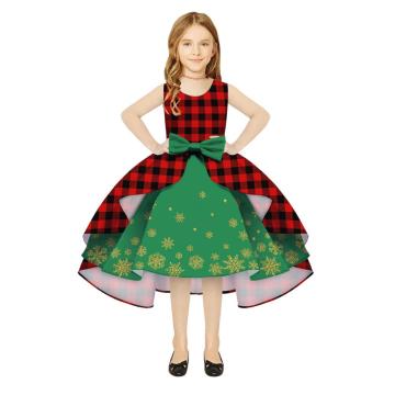 2020 The New Girls Dress Digital Printing Christmas Tree Princess Dresses For Birthday Present Festival Party Costume Kids Dress