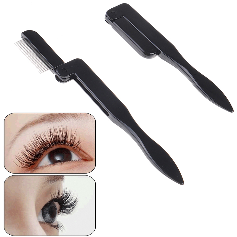 1PC Foldable Eyelash Curler Beauty Makeup Lash Separator Metal Eyelash Brush Comb Mascara Curl Beauty Makeup Cosmetic Tool
