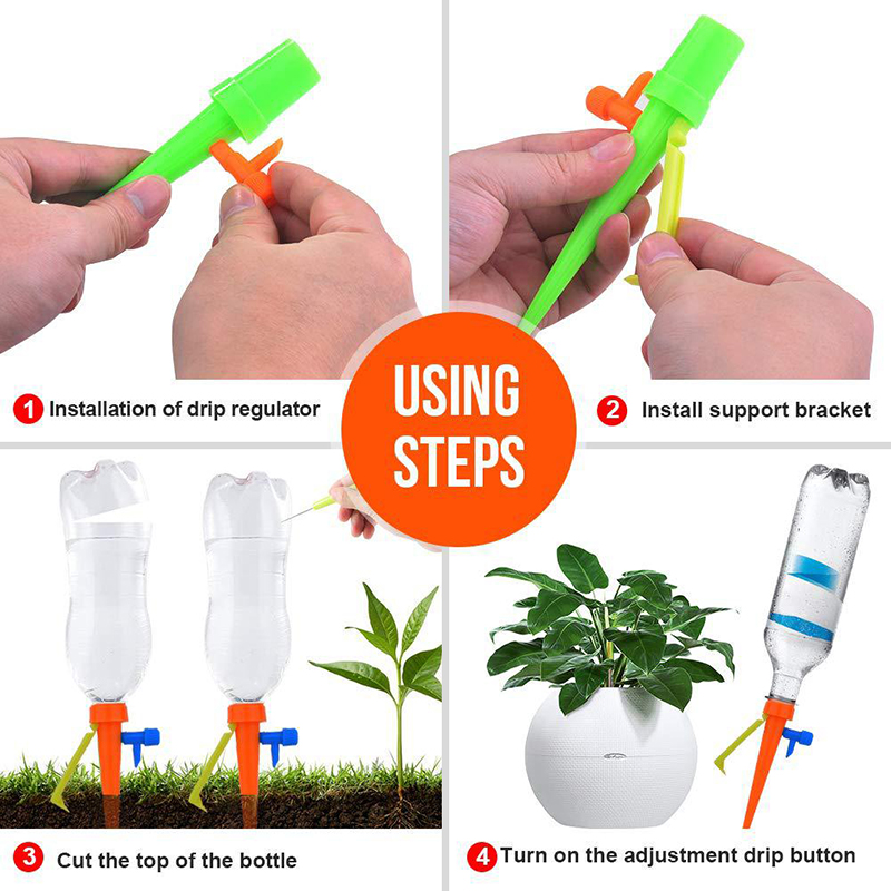 6/12/18PCS Auto Drip Irrigation Watering System Automatic Watering Spike for Plants Flower Indoor Household Waterer Bottle Drip