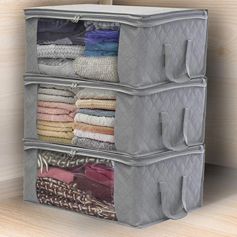 Clothing Wardrobe Organizer Bag Clothes Blanket Quilt Closet Box Bag Home Foldable Storage Organization Moisture-proof
