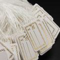 100 pcs/lot Silver Gold DIY String Price Label Paper Blank Pricing Tags Packaging Label Garment Tags Gift Card 26X15mm