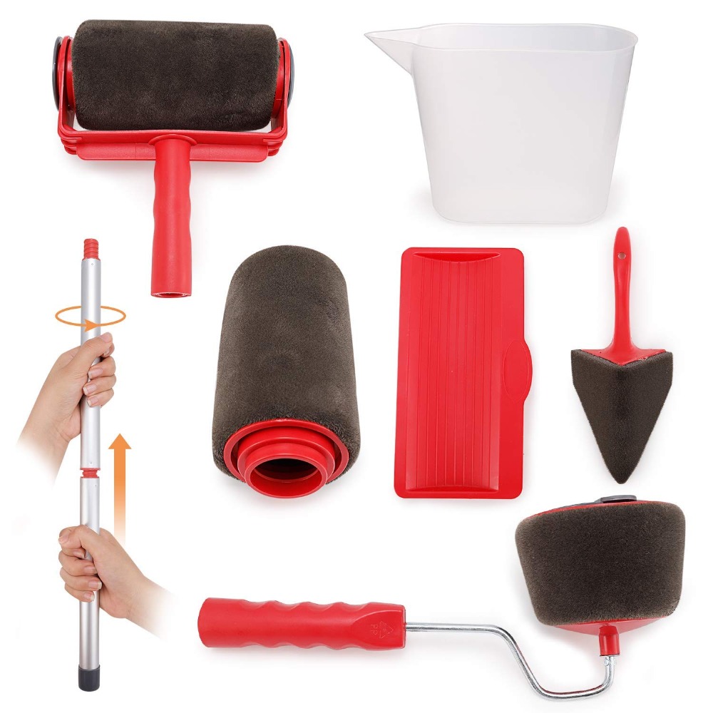 9Pcs no seam paint roller pro brush set Paint Runner paint runner roller Wall Painting for Home Building Painting tool