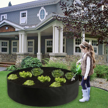 Fabric Raised Garden Bed 50 Gallons Round Planting Container Grow Bags Breathable Felt Fabric Planter Pot for Plants Nursery Pot