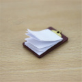 1PC Useful Mini Dollhouse Miniature Accessories Alloy Clipboard with Real Paper Attached Small Memo Pad