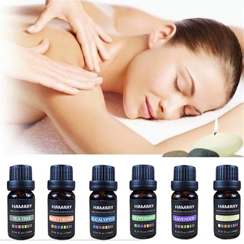 6PCS Essential Oil Set Pure Natural Plant Aroma Therapeutic Aromatherapy Diffuser Humidifier Water-soluble Massage Essential Oil