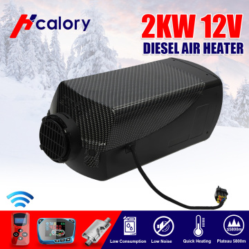 12V 2kw LCD Monitor Air diesels Fuel Heater Single Hole 5KW For Boats Bus Car Heater With Remote Control and Silencer For free
