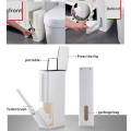 Toilet Brush Bathroom Slim Plastic Trash Can, Trash can with Toilet Brush Holder, Garbage Can shape WC Toilet Brush Cleaning