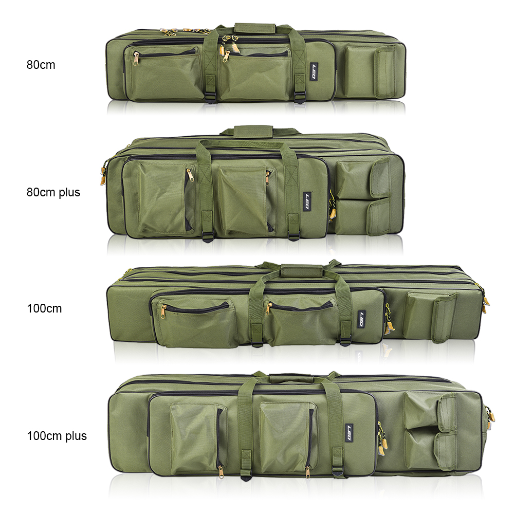 80cm/100cm 3 Layer Fishing Rod Reel Carrier Bag Outdoor Fishing Bag Backpack Fishing Pole Tackle Storage Bag Case Waterproof
