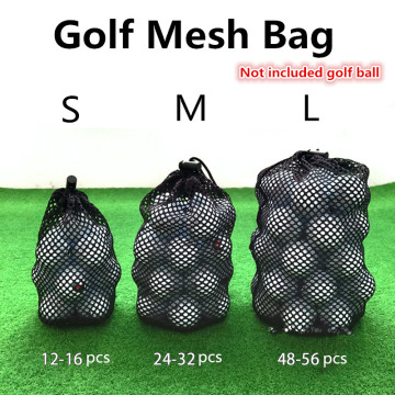 Sports Mesh Net Bag Black Nylon golf bags Golf Tennis 16/32/56 Ball Carrying Drawstring Pouch Storage bag Golf Accessories