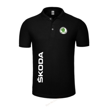 2019 Men's Polo Shirt For Men Skoda Short Sleeve polo shirt Clothes solid colour tops
