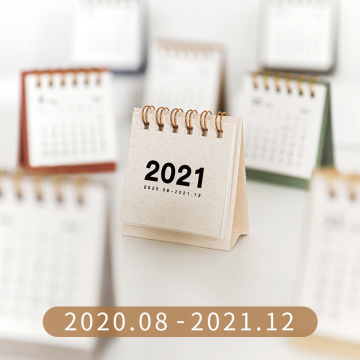 1PCS Mini Desktop Paper Calendar Simple Solid Color Simple Calendar Dual Daily Scheduler Yearly Agenda Organizer Table Planner