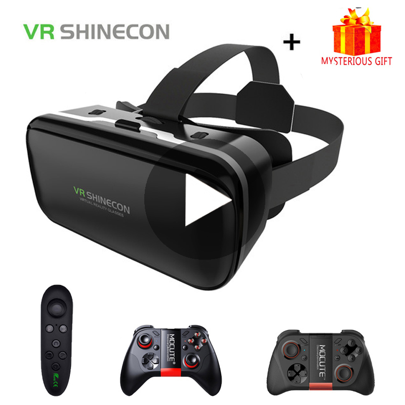 VR Shinecon 6.0 Casque Virtual Reality Glasses 3 D 3d Goggles Headset Helmet For iPhone Android Smartphone Smart Phone Lens Set
