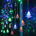 outdoor decorative lamp string AC 220V Window xmas The eaves Railing Christmas Tree Pendant decor LED lamp string belt Tail plug