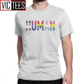 Men's Human LGBT T-Shirts Men Gay Pride Pansexual Asexual Bisexual Vintage Tees Pure Cotton Clothes Summer T Shirt