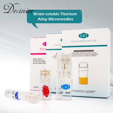 Best Derma Roller Titanium Tips Microneedle 0.25mm Automatic Gold Derma Stamp Skin Care Anti Aging Serum Injection Reusable