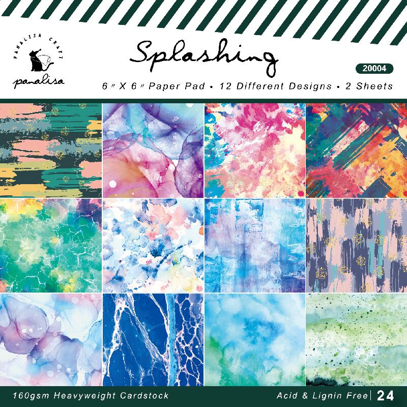 The splashing style Scrapbooking paper pack of 24 sheets handmade craft paper craft Background pad 1107