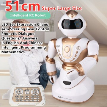 Simulation Smart Remote Control RC Robot Music Dance Walking Cool Lights Missile Multifunctional Learning Toys Children's Toys