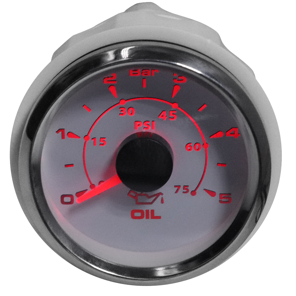 52mm Waterproof Oil Pressure Gauges 0-5 Bar 75 Psi Oil Press Meter with 8 Color Backlight Stainless Steel Bezel Gauge