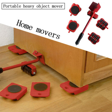 5PCS/Set Professional Furniture Transport Lifter Tool Set Furniture Mover Wheel Bar Roller Device Moving Heavy Objects Mover