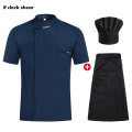 Unisex Chef restaurant uniforms hotel catering shirts bakery chef Jackets Kitchen work clothes summer short sleeve catering coat