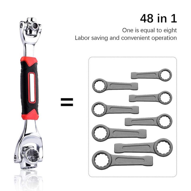 Tiger Wrench 48 in 1 Tools Socket Works with Spline Bolts Torx 360 Degree 6-Point Universial Furniture Car Repair Tool FW220
