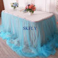 CL072F manufacture beautiful new many colors fits different shape custom made wedding gathered ruffled table skirt