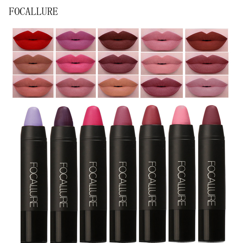 FOCALLURE 19 Colors Waterproof Matte Lipstick Makeup Cosmetics Long Lasting Nude Women Lipsticks Gloss Lip Make Up Crayons