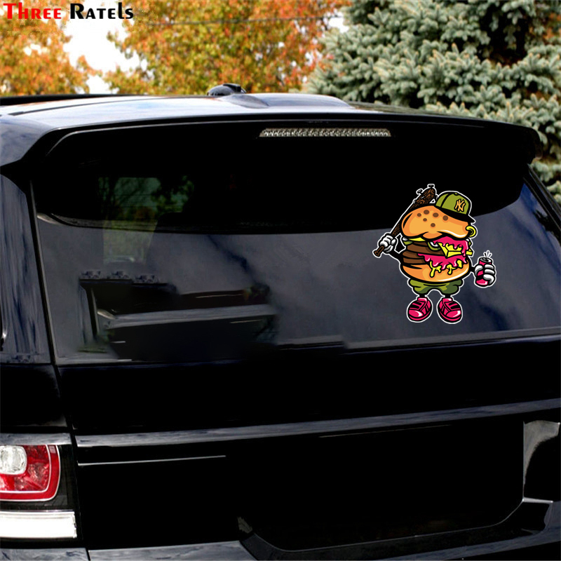 Three Ratels C520 Fashion brand funny MR hamburger Car Stickers Decal Laptop Motorcycle Accessories