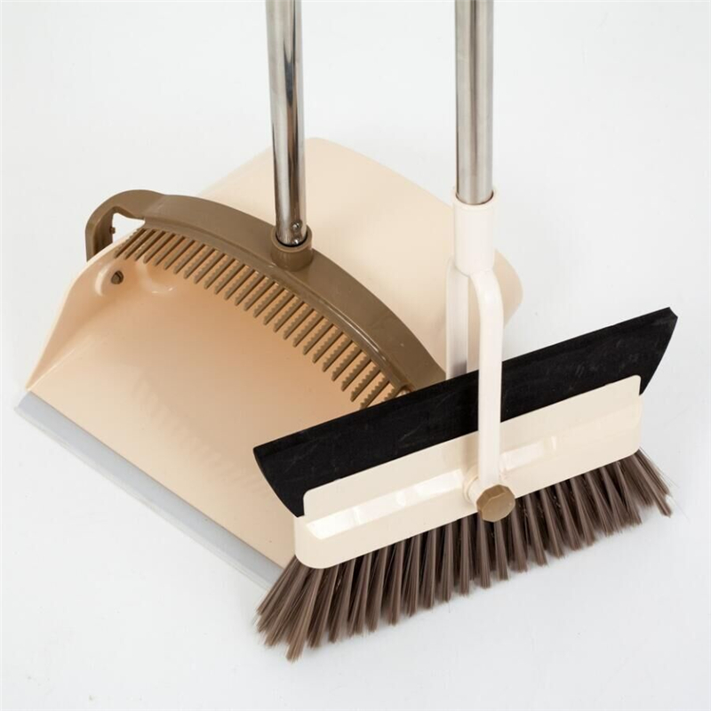 2-In-1 Broom Wiper Set Practical Foldable Soft Hair Broom Dustless Useful Multifunction Dustpan Creative Household Sweeping Tool