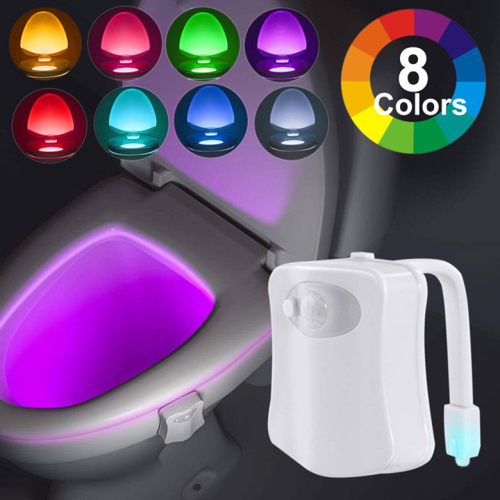 Toilet Seat Night Light Smart PIR Motion Sensor 8 Colors Waterproof Backlight LED Toilet Bowl Luminaria Lamp WC Toilet Light