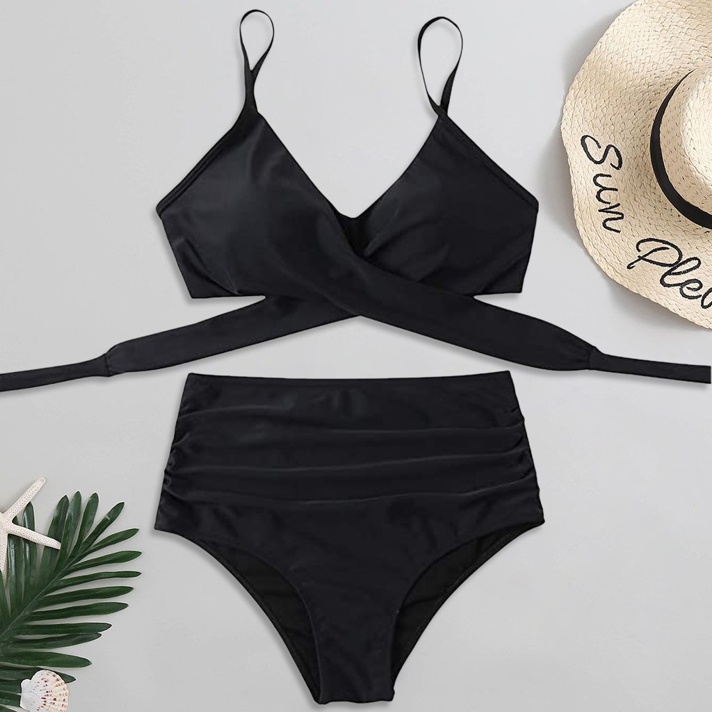 Sexy Solid Color Bikini Set Women Fashion Comfort Push Up Bathing Swimwear High waist Swimsuit Casual Beachwear Bikinis #LR4