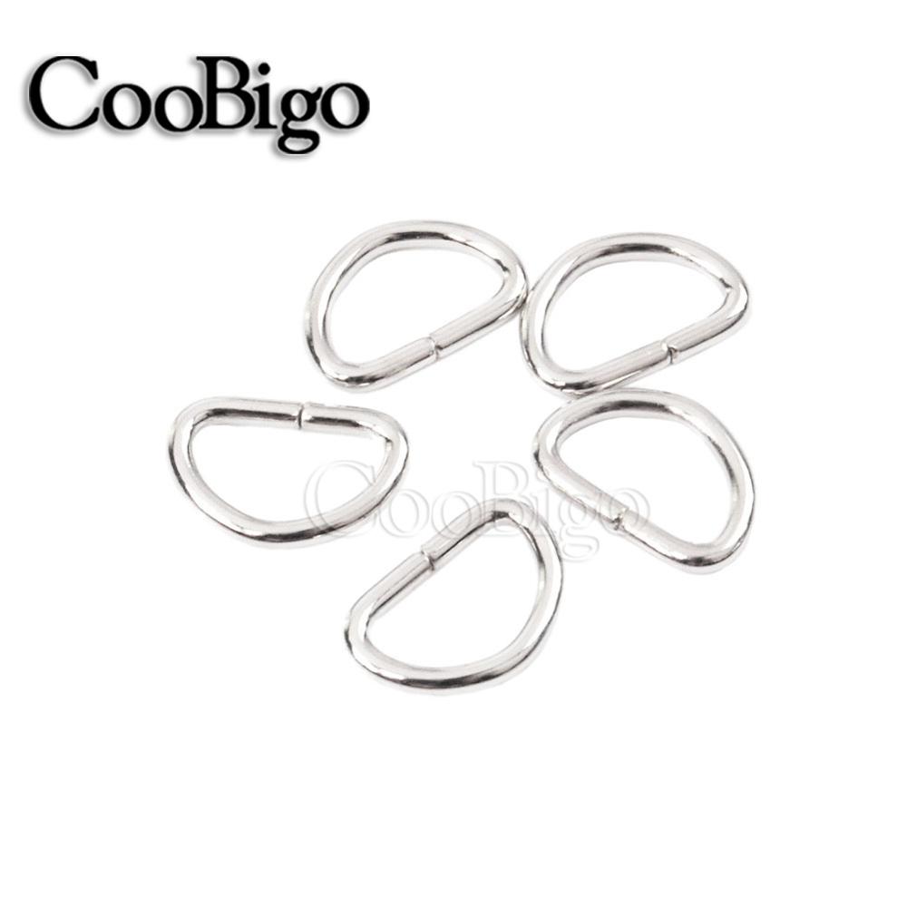 100pcs 3/8" ~ 2" Metal Dee D Ring Buckle Webbing Backpack Bag Shoes Parts Leather Craft Strap PetS Collar DIY Sewing Accessories