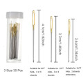 30pcs 3.4cm 3.7cm 4.1cm Hand Sewing Needles Gold Eye Embroidery Cross Stitch Needles With Threaders Home DIY Sewing Accessories