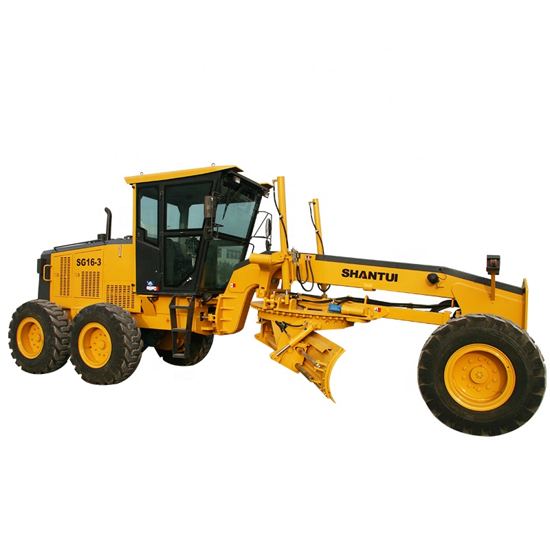 Shantui Road wheeled motor grader SG16-3 ground leveling