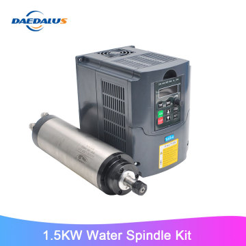 220v Spindle 1.5KW Water Spindle ER11 Milling Motor 65MM Machine Tool Spindle With VFD Inverter Converter Controller For CNC