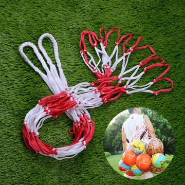 Outdoor Basketball Baskets Football Volleyball Large Nylon Red + White Braided Mesh Net Bag Sports Accessories