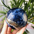 Natural Sodalite Sphere Quartz Crystal Gemstone Power Ball Orb Natural stones and minerals reiki Healing for home decoratio
