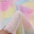 Lychee Life Rainbow Color Winter Plush Fabric DIY Home Textile Clothes Toy Crafts Sewing Artificial Fur Fabric