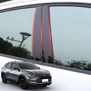 For Chevrolet Tracker 2020 2021 Car Styling PVC Car Window Pillar Trim Sticker Middle BC Column Stickers External Accessories