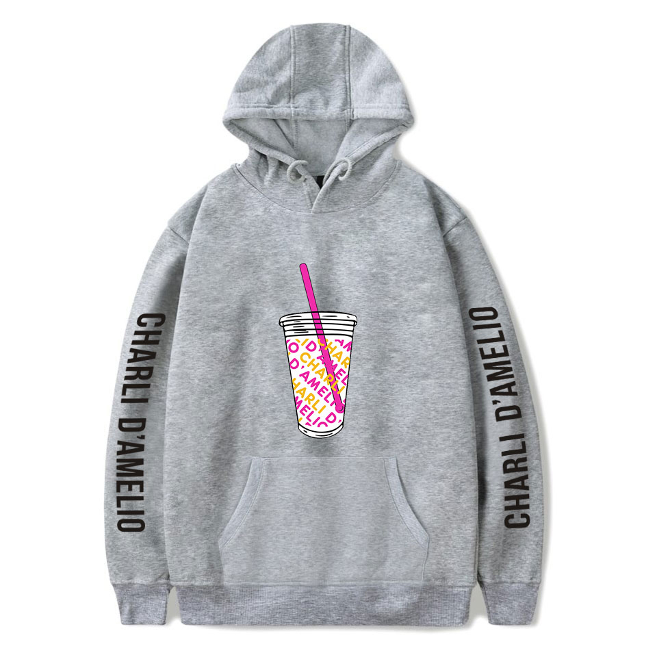 New Ice Coffee Splatter Hoodies Sweatshirts Men Women Fashion Oversized Cute Hoodie Charli Damelio Pullover Casual Hooded Print