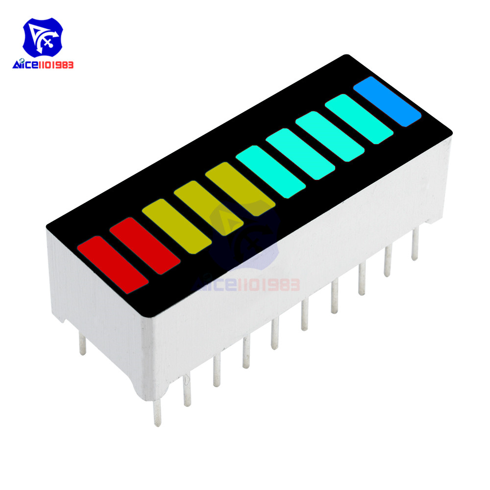 2PCS 10 Segment Full Color LED Bargraph Light Display Module Ultra Bright Red Yellow Green Blue 4 Color Available RYGB Dip DIY