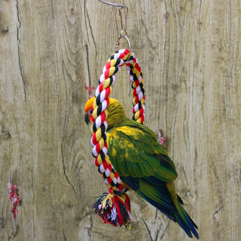 Novelty Bird Toy High Quality Parrot Rings Toys Round Circle Bird Climbing Toy Funny Pet Products Rope Swing Bird Supplies