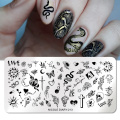 NICOLE DIARY Snake Dragon Leopard Nail Art Stamping Plates Geometric Lines Flower Leaves Stamp Templates Printing Stencil Tool