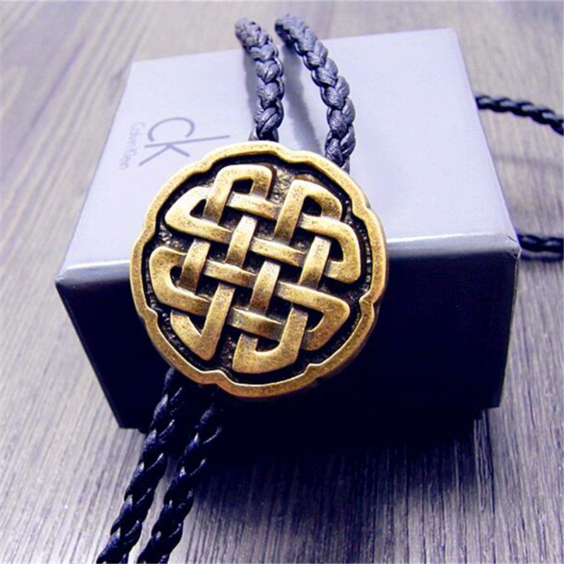 Bolo Tie New retro shirt chain lucky knot collar necklaces long neckties pendant