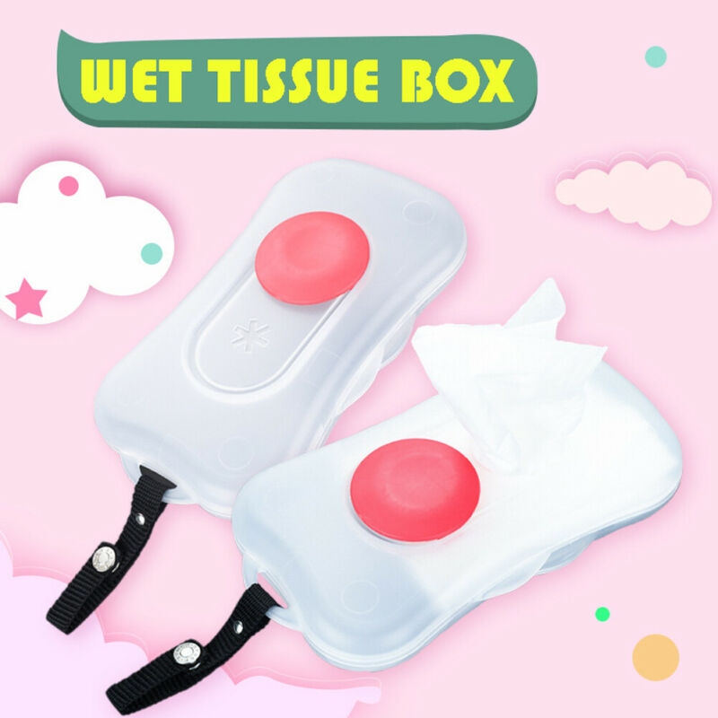 Baby Wipes Case Wet Wipe Box Dispenser For Stroller Portable Rope Lid Covered Tissue Boxes