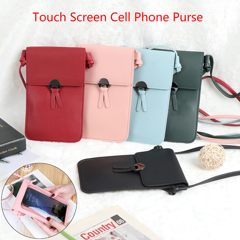 Touch Screen Cell Phone Purse Smartphone Wallet Card Bag Leather Shoulder Strap Handbag Women Bag