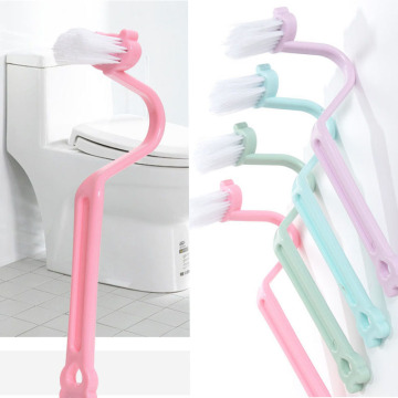 1PC Summer Hot Sale Bright Color Home Shower Room Portable Toilet Brush Bathroom Scrubber V-type Bent Cleaner Brush